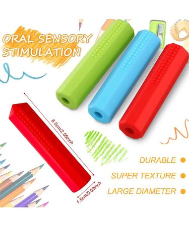 KMOCEPLY 5-Part Sensory Chewing Pencil Cover Set | BPA-Free Silicone Chicken Stuff for Autism | Chewing Necklace for Kids Boys & Girls - Buy Online on GoSupps.com
