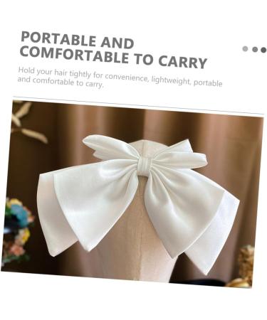 Didiseaon Bow Hairpin Hair Bow Satin Clips Bridal Hair Bow Chic Bow Headdress Bow Knot Hairpins Bow Ponytail Holders Girls Bow Hairclip Tiaras for Girls Temperament Miss White Decorate Alloy - Buy Online on GoSupps.com