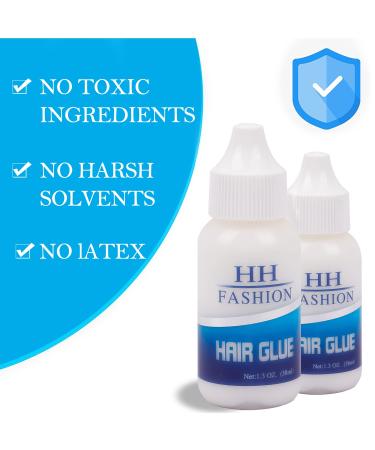HH FASHION Invisible Lace Wig Adhesive & Glue Remover Set - 1.3oz Hold Glue + 1oz Solvent for Lace Wigs, Hairpieces, and Toupees - Buy Online on GoSupps.com