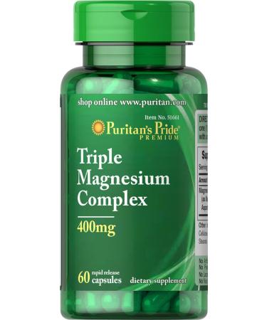 Puritan's Pride Triple Magnesium Complex 400 Mg Rapid Release Capsules 60 Count - Buy Online on GoSupps.com