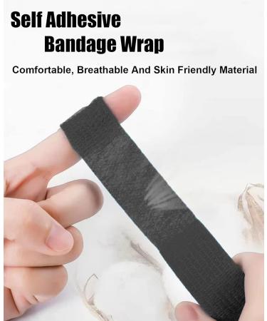 Buy WUXTANGZ Self Adherent Bandage Wrap - 1 Inch Elastic Cohesive Athletic Tape (12 Pack Black) for Sports First Aid & Vet Use | International Shipping Available - Buy Online on GoSupps.com