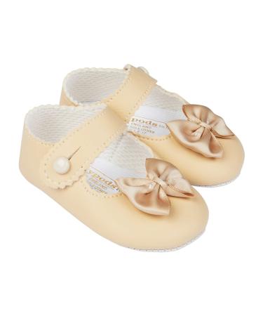 Early Days Baypods Baby Shoes for Girls Soft Soled Pre Walker Shoes Soft Faux Leather Baby Shoes Made in England 3 UK Child Barley