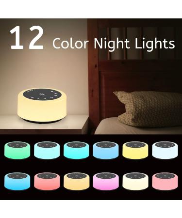 ColourNoise Sound Machine - 30 Soothing Sounds & 12 Colors Night Lights | Portable Sleep Aid for Home, Office, Travel | 5 Timers | White Noise Machine (Black) - Buy Online on GoSupps.com