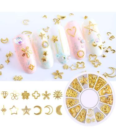 6 Boxes Metal Nail Studs 3D Art Decorations Glitter Jewels Rivet Micro Beads for Manicure Tips - Buy Online on GoSupps.com