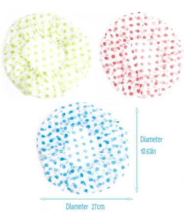 Shower Cap Waterproof Shower Caps for Women Reusable Plastic Shower Cap Large Elastic Bath Cap for Women Spa Salon Home Use and Hotel (3PCS) - Buy Online on GoSupps.com