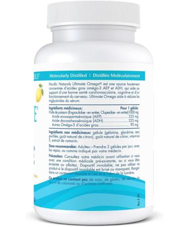 Nordic Naturals Ultimate Omega SoftGels - Omega-3 Supplement Concentrated Fish Oil With More DHA and EPA Supports Heart Health Brain Development and Overall Wellness Lemon 60 Count Lemon 60 Count (Pack of 1) - Buy Online on GoSupps.com