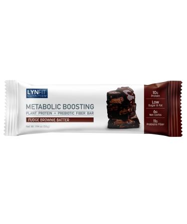 LynFit Nutrition Plant-Based Lean Protein Bars with Prebiotic Fiber | Fudge Brownie Batter | 12 Bars