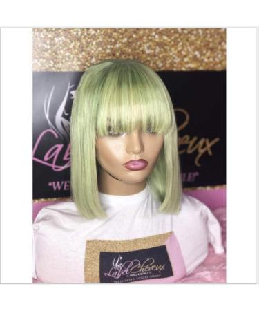 Buy BGHJUE African Green Bob Lace Front Wig - Pre-Plucked Human Hair for Black Women - Buy Online on GoSupps.com