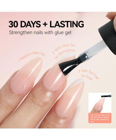 Gelike EC 240PCS Colored Gel X Nail Tips Medium Almond 2 in 1 X-Coat Tips - Sheer Nude | 12 Sizes for Salon & Home DIY - Buy Online on GoSupps.com