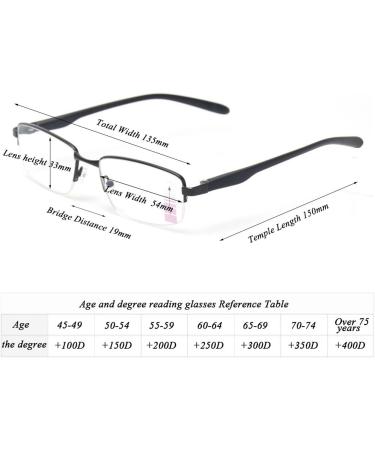 Kerecsen Progressive Multifocus Reading Glasses - Metal Half Frame Black 2.0 Diopters - International Shipping Available - Buy Online on GoSupps.com