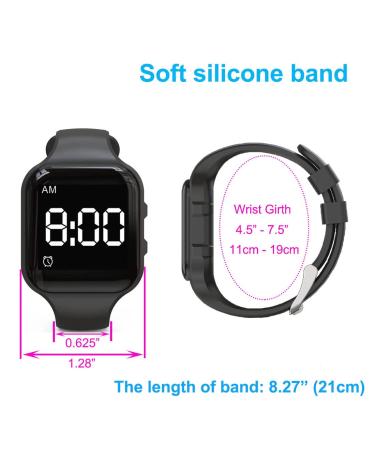 E-vibra Vibrating Alarm Clock | Waterproof Potty Training Watch | 15 Daily Alarms | Medical Memory Clock - Peach Dinosaur - Buy Online on GoSupps.com