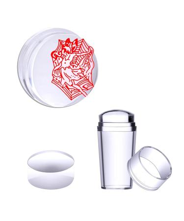 HJ-NAT074-2 French Silicone Nail Art Stamp Set - 2-Piece Transparent Template for Manicure & Scrapbooking - Buy Online on GoSupps.com