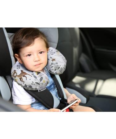 Medi Partners Neck Pillow for Kids - 100% Cotton/Minky Neck Support for Car & Travel - Sleep Neck Pillow (Deer with Gray Minky) - International Shipping Available - Buy Online on GoSupps.com