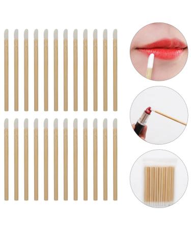 FOMIYES 50Pcs Disposable Wooden Lip & Eyeshadow Brushes | Portable Lip Makeup Applicators for Professional Use - Buy Online on GoSupps.com