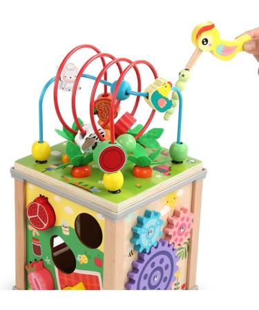 Kidmigo Motoric Cubes | 10-in-1 Wooden Montessori Toys for Kids 1-5 Years | Carrot Harvest Activity Cubes for Early Learning - Buy Online on GoSupps.com