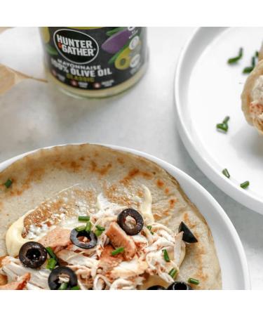 Hunter & Gather Mayonnaise l'Huile d'Olive 630g | Fabriqu du d' uf pasteuris de poules britanniques lev es en plein air | Mayonnaise pal o c to sans sucre et sans gluten Classique 630 g - Buy Online on GoSupps.com