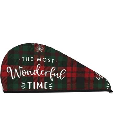 Buy Wonderful Time Christmas Microfiber Hair Towel - Super Absorbent Coral Velvet Wrap for Long Curly & Thick Hair | Quick Dry Hair Cap for Women - Fast International Shipping - Buy Online on GoSupps.com