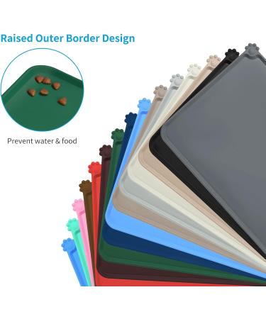 Audwud Silicone Waterproof Pet Feeding Mat - Anti-Slip Dog & Cat Bowl Mat 47x30 cm - Hunter Green - Buy Online on GoSupps.com