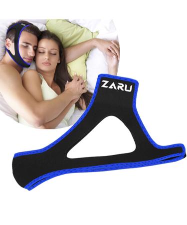 Premium Anti Snore Chin Strap by ZARU Upgraded Version - Advanced Snoring Solution Scientifically Designed to Stop Snoring Naturally and Give You a Good Night's Sleep Blue