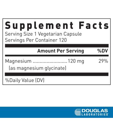 Douglas Labs Magnesium Glycinate 120 Capsules - Supports Heart Health & Bone Formation - Buy Online on GoSupps.com