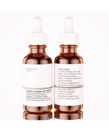 Caffeine Solution 5% + EGCG - Best Under Eye Serum for Puffiness & Pigmentation | 30ml Moisturizing Eye Contour Treatment - International Shipping Available - Buy Online on GoSupps.com
