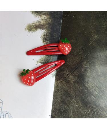 Crystal Strawberry Hair Clips - 2pcs Resin Fruit Barrettes for Girls - Buy Online on GoSupps.com