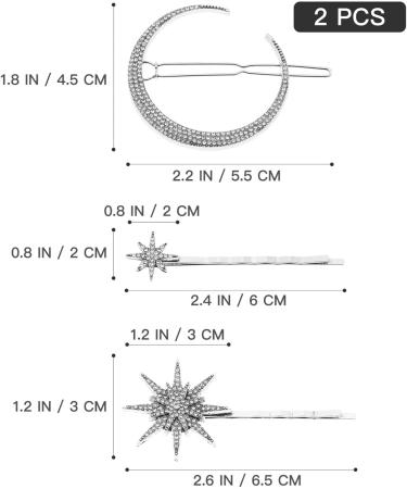 Beaupretty 2 Sets Hair Clip Set Star Barrettes Star Hairpins Rhinestone Star Hair Pins Rhinestone Barrette Hair Clips Bride Hair Clip Delicate Headdress Alloy Crystal Automatic Buckle Miss - Buy Online on GoSupps.com