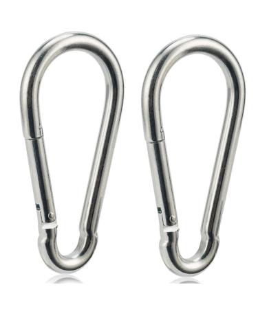 Carabiner 3 Inch Spring Snap Hook Heavy Duty Steel Carabiner Clip 12pcs  8x80mm for Hammock Swing Fitness Camping Hiking