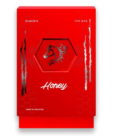 AR&R Honey mixed with Pure Honey, Tongkat Ali, Pollen Jelly, Panax Ginseng - Large Pack of 20 Honey Sachets