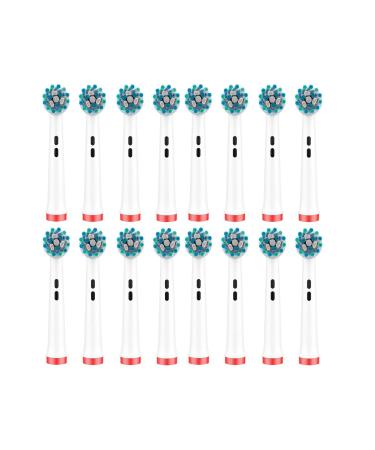 WuYan 16pcs Replacement Brush Heads Compatible with Oral b Electric Toothbrush Angled Bristles for Deeper Plaque Removal