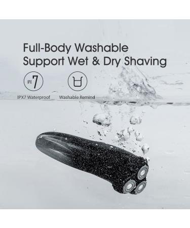 Head Shavers for Bald Men - Rechargeable IPX7 Waterproof Electric Rotary Shaver with Pop-up Trimmer - Wet and Dry Use (Blackstone 3 - Buy Online on GoSupps.com