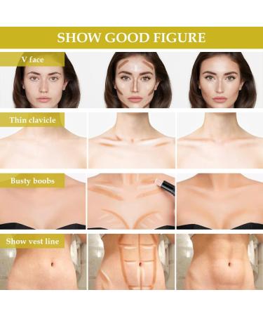  Rakiuty Contouring Makeup Concealer Contouring Stick Highlighter Stick Makeup Contouring Double-Headed Concealer Stick Natural Color - Buy Online on GoSupps.com