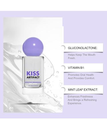 Kiss Artifact Mint Flavored Oral Freshening Spray with Vitamin B1 Gluconolactone 15ml/0.51 Fl Oz Daily Use Gentle Formula - Buy Online on GoSupps.com