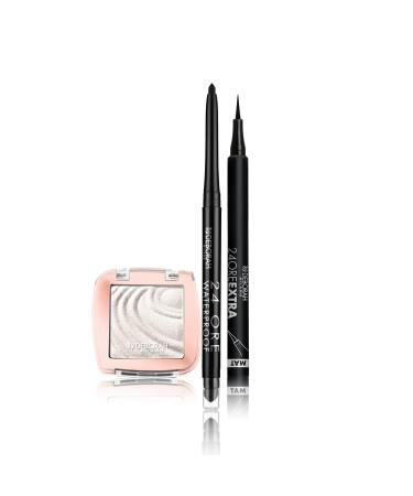 DEBORAH Deborah Milano 24-Hour Automatic Eye Makeup Set Waterproof 01 Black Color Lovers 01 Shimmery White Creamy Long Lasting and 24-Hour Eyeliner Pen Extra Matte