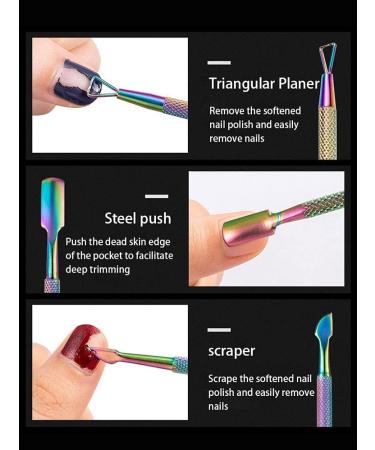 2pcs Nail Cuticle Pusher and Cutter Set Stainless Steel Double Ended Cuticle Pusher Nail Polish Remover Tool for Fingernails and Toenails Skin Scraper Manicure Tool (Silver) Nice and Practical - Buy Online on GoSupps.com