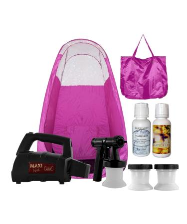 MaxiMist Lite Plus HVLP Sunless Spray Tanning KIT  with Tent  Machine  Airbrush Spray Tan  Pink