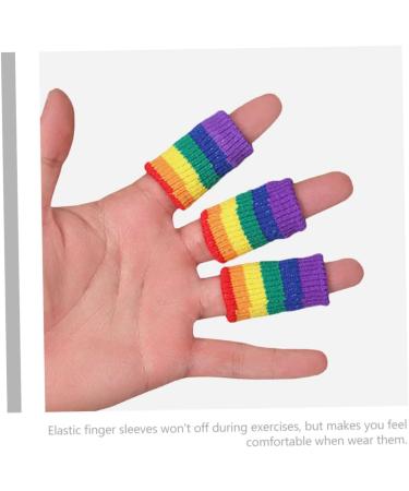 Buy FRCOLOR 20pcs Rainbow Finger Cots & Wristbands - Latex Silk Thumb Protectors for Craft & Comfort - Buy Online on GoSupps.com