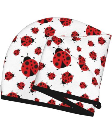 Buy Cute Ladybirds Microfiber Hair Towel - Super Absorbent Coral Velvet Wrap for Long Curly & Thick Hair - Buy Online on GoSupps.com