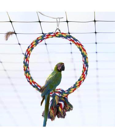 Aedcbaide Bird Parrots Toys 2 Pack Parakeet Parrot Swing Chewing Hanging Toys with Bell 59inch Bird Cotton Rope and 7Inch Diameter Bird Hanging Swing for Budgie Cockatiels Conures Finches - Buy Online on GoSupps.com