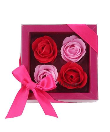 Buy Purple Tree Rose Flower Soap Box - 4-Piece (Pink) | Luxury Floral Soap Gift for All Occasions - International Shipping Available - Buy Online on GoSupps.com
