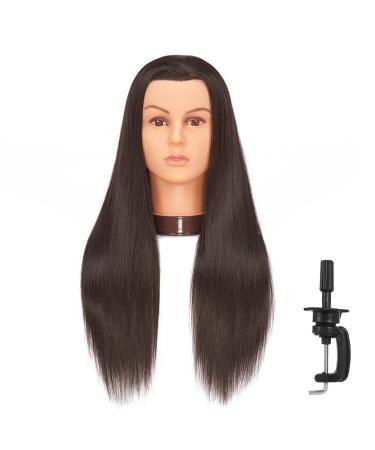 Hairlink 26-28'' Mannequin Head Yaki Synthetic Fiber Hair Styling Training Head Dolls for Cosmetology Manikin Maniquins Practice Head with Stand (9926LB0220)