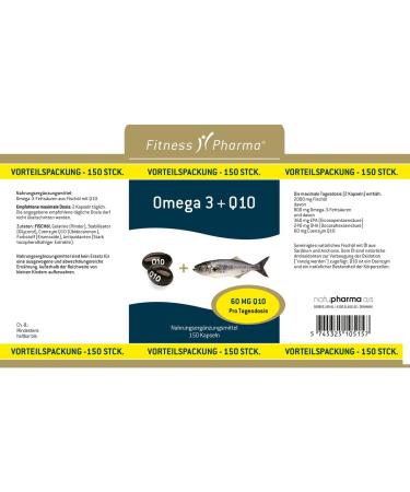 High-Dose Coenzyme Q10 Capsules with Fish Oil | 150 Pieces | Omega 3 EPA DHA | Boost Concentration & Heart Health | International Shipping - Buy Online on GoSupps.com