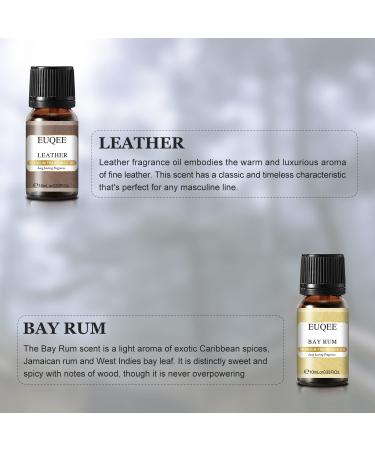 EUQEE 6PCS Men's Fragrance Oils Gift Set - Premium Grade 10ml Scents for Men's Pubs - Leather, Sweet Tobacco, Dragon's Blood, Sandalwood, Bay Rum, Cedarwood - Buy Online on GoSupps.com