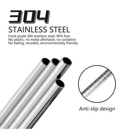TORMEN Metal Straws Reusable Stainless Steel Drinking Straws Fit All Size Tumblers with 1 Cleaning Brushes (Stainless Steel Straw Straight*4+White Brush*1) - Buy Online on GoSupps.com