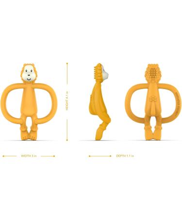 Matchstick Monkey Antimicrobial Silicone Teether | Easy-to-Grip BPA Free 11cm | Ludo Lion Design | 3 Months+ | Gel Applicator | Animal Teether - Buy Online on GoSupps.com