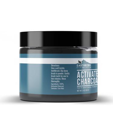 Earthborn Elements Activated Charcoal - Natural Teeth Whitening Vegan & Gluten Free (3 oz) - International Shipping Available - Buy Online on GoSupps.com