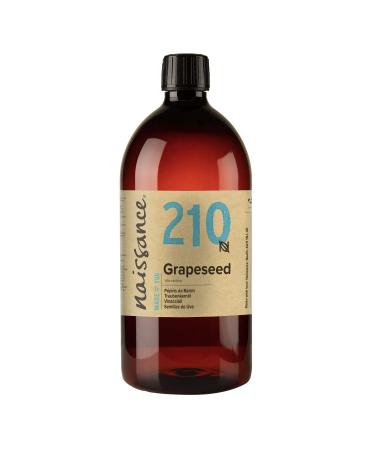 Naissance Grapeseed Oil 32 fl oz Pure & Natural  Vegan  Hexane Free  Non GMO - Ideal for Aromatherapy and as a Massage Base Oil - Natural Moisturizer and Conditioner for Hair & Skin