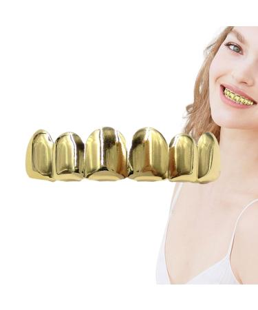 Shenrongtong Hip Hop Gilded Grillz - Shiny Golden Tooth Caps for Cosplay & Parties | Premium Upper & Lower Grilling Teeth - Buy Online on GoSupps.com