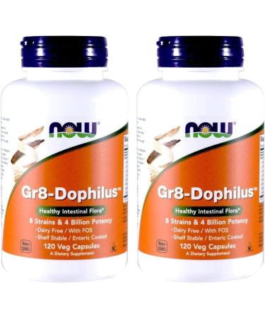Now Foods Gr8-Dophilus 120 Veg Capsules - Probiotic Supplement Pack of 2 - Buy Online on GoSupps.com