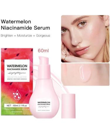 (Most Gifted) 1/2/3Pcs Watermelon iacinamide Serum Hydrating & Brightening with Hyaluronic Acid | Glycerin | and Vitamin E - Lightweight Facial Serum & Makeup Primer Liquid Highlighter (3pcs Watermelon Niacinamide Serum) - Buy Online on GoSupps.com